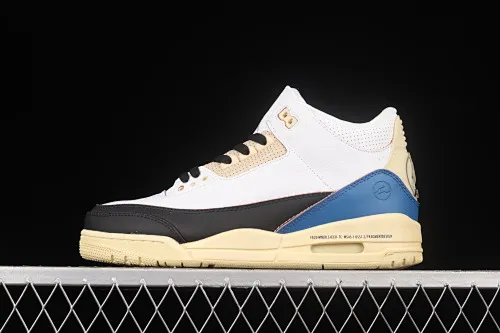 All categories Air Jordan Jordan series basketball shoes Air Jordan 3 Fragment Design x Air Jordan 3 AJ3 Joe 3 Hiroshi Fujiwara white black blue Lightning joint DA3595-100
